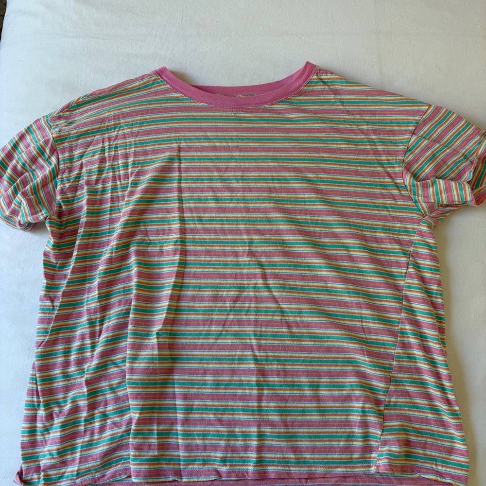 wild fable Pink Multi-Stripe Short Sleeve Tee